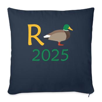 Canard Pension 2025 Pension Retraite Grand-père Mamie Retraité - Housse de coussin décorative 45 x 45 cm - bleu marine - Devant