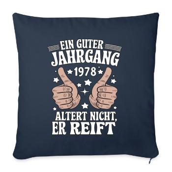 Un bon millésime anniversaire 1978 - Housse de coussin décorative 45 x 45 cm - bleu marine - Devant