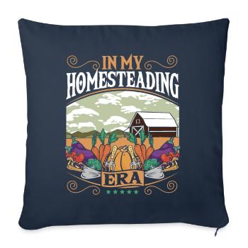 Tiny House en permaculture à l’époque de mon homesteading - Housse de coussin décorative 45 x 45 cm - bleu marine - Devant