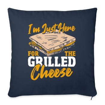 Je ne suis là que pour le grilled cheese - Housse de coussin décorative 45 x 45 cm - bleu marine - Devant