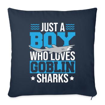 Just a boy who loves goblin sharks - Sofa pillowcase 17,3'' x 17,3'' (45 x 45 cm) - navy - Front