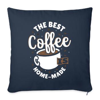 Café en grains Café artisanal Café Barista à domicile - Housse de coussin décorative 45 x 45 cm - bleu marine - Devant