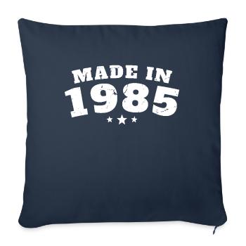 Fabriqué en 1985 Vintage Anniversary - Housse de coussin décorative 45 x 45 cm - bleu marine - Devant