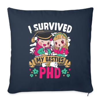 Doctorat Doctorat Doctorat Universitaire Doctorat - Housse de coussin décorative 45 x 45 cm - bleu marine - Devant