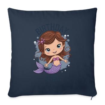 Birthday Girl Mermaid - Sofa pillowcase 17,3'' x 17,3'' (45 x 45 cm) - navy - Front