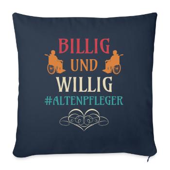Altenpflege Pfleger Pflegepersonal Pflegekraft - Sofakissenbezug 45 x 45 cm - Navy - Vorne