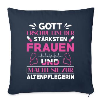 Altenpflege Pfleger Pflegepersonal Pflegekraft - Sofakissenbezug 45 x 45 cm - Navy - Vorne
