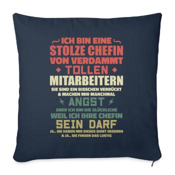 Stolze chefin von verdammt tollen mitarbeitern - Sofakissenbezug 45 x 45 cm - Navy - Vorne