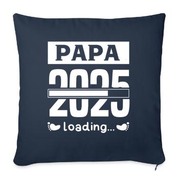 Papa 2025 werdener Vater Vati Geschenk - Sofakissenbezug 45 x 45 cm - Navy - Vorne