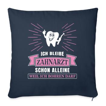 Zahnarzt Zahnhygieniker Zahnarztpraxis stomatologe - Sofakissenbezug 45 x 45 cm - Navy - Vorne