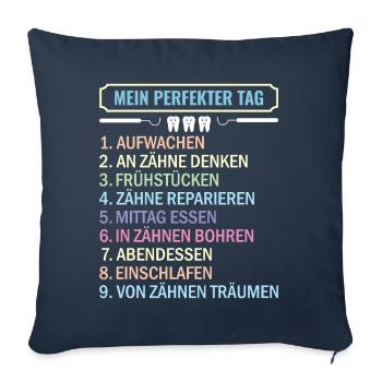 Zahnarzt Zahnhygieniker Zahnarztpraxis stomatologe - Sofakissenbezug 45 x 45 cm - Navy - Vorne