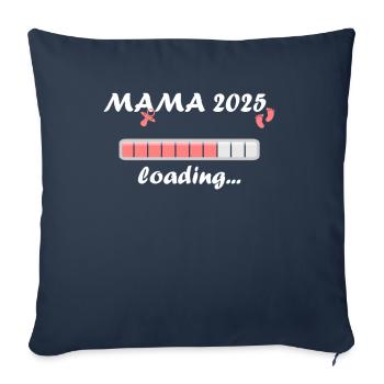 Maman 2025 Cadeau Femmes Dames Mère Enceinte - Housse de coussin décorative 45 x 45 cm - bleu marine - Devant