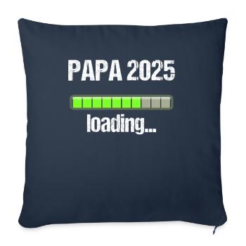 Papa 2025 Cadeau Hommes Hommes Père Enceinte - Housse de coussin décorative 45 x 45 cm - bleu marine - Devant
