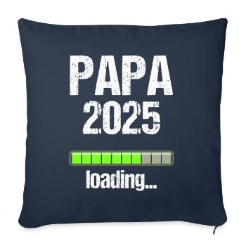 Papa 2025 Cadeau Hommes Hommes Père Enceinte - Housse de coussin décorative 45 x 45 cm - bleu marine - Devant