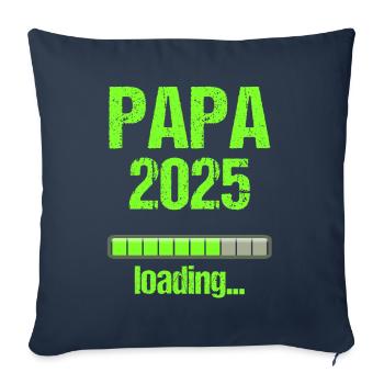 Papa 2025 Cadeau Hommes Hommes Père Enceinte - Housse de coussin décorative 45 x 45 cm - bleu marine - Devant