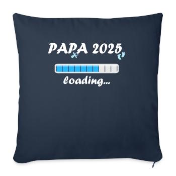 Papa 2025 Cadeau Hommes Hommes Père Enceinte - Housse de coussin décorative 45 x 45 cm - bleu marine - Devant