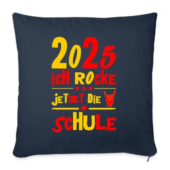 School Child 2025 Young Girls School Enrollment 2025 Decoration - Sofa pillowcase 17,3'' x 17,3'' (45 x 45 cm) - navy - Front