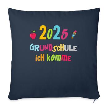 School Child 2025 Young Girls School Enrollment 2025 Decoration - Sofa pillowcase 17,3'' x 17,3'' (45 x 45 cm) - navy - Front