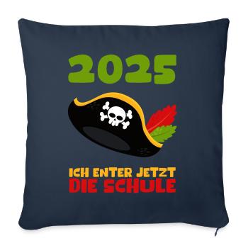 School Child 2025 Young Girls School Enrollment 2025 Decoration - Sofa pillowcase 17,3'' x 17,3'' (45 x 45 cm) - navy - Front