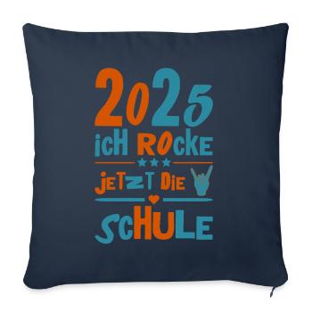School Child 2025 Young Girls School Enrollment 2025 Decoration - Sofa pillowcase 17,3'' x 17,3'' (45 x 45 cm) - navy - Front