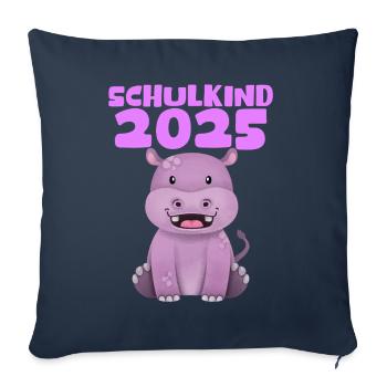 School Child 2025 Young Girls School Enrollment 2025 Decoration - Sofa pillowcase 17,3'' x 17,3'' (45 x 45 cm) - navy - Front