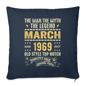 März 1969 Jubiläum 1969 - Legenden März 1969 - Sofakissenbezug 45 x 45 cm - Navy - Vorne