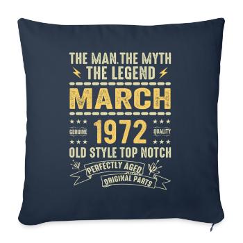 Mars 1972 Jubilé 1972 - Légendes Mars 1972 - Housse de coussin décorative 45 x 45 cm - bleu marine - Devant