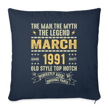 March 1991 Jubilee 1991 - Legends March 1991 - Sofa pillowcase 17,3'' x 17,3'' (45 x 45 cm) - navy - Front