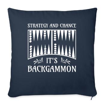 Backgammon Spiel - Sofakissenbezug 45 x 45 cm - Navy - Vorne