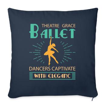 Ballerina Ballett mädchen - Sofakissenbezug 45 x 45 cm - Navy - Vorne