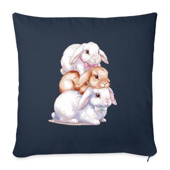 Cute Rabbit Stack for Rabbit Lovers - Sofa pillowcase 17,3'' x 17,3'' (45 x 45 cm) - navy - Front