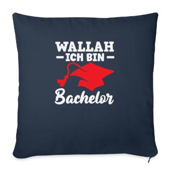 Je suis la joie de l’obtention du diplôme de Bachelor - Housse de coussin décorative 45 x 45 cm - bleu marine - Devant