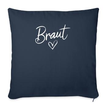 Enterrement de vie de garçon coeur de mariée Enterrement de vie de garçon de mariage - Housse de coussin décorative 45 x 45 cm - bleu marine - Devant