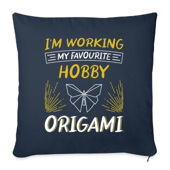 Origami japanische Papierfaltkunst - Sofakissenbezug 45 x 45 cm - Navy - Vorne