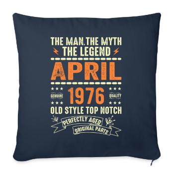 AVRIL 1976, AVRIL 1976 - Housse de coussin décorative 45 x 45 cm - bleu marine - Devant