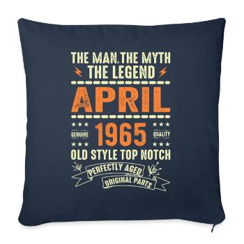 Avril 1965, AVRIL 1965 - Housse de coussin décorative 45 x 45 cm - bleu marine - Devant