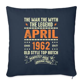 April 1962, APRIL 1962 - Sofa pillowcase 17,3'' x 17,3'' (45 x 45 cm) - navy - Front