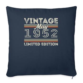 Mai 1952 Anniversaire 1952, Légendaire depuis mai 1952 - Housse de coussin décorative 45 x 45 cm - bleu marine - Devant