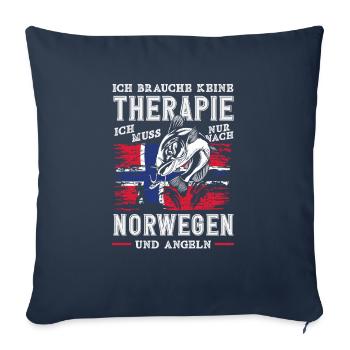 Norway Fishing Saying Funny Design - Sofa pillowcase 17,3'' x 17,3'' (45 x 45 cm) - navy - Front