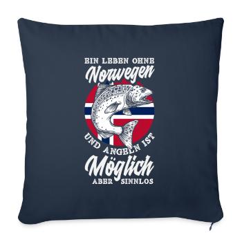 Norway Fishing Saying Funny Design - Sofa pillowcase 17,3'' x 17,3'' (45 x 45 cm) - navy - Front