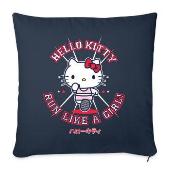Hello Kitty Run Like A Girl - Sofa pillowcase 17,3'' x 17,3'' (45 x 45 cm) - navy - Front