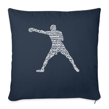 Boxe Boxe colorée Boxe Typographie Hommes Garçons Boxers - Housse de coussin décorative 45 x 45 cm - bleu marine - Devant