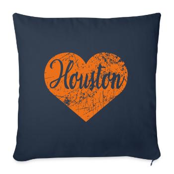 Cœur de Houston - Housse de coussin décorative 45 x 45 cm - bleu marine - Devant