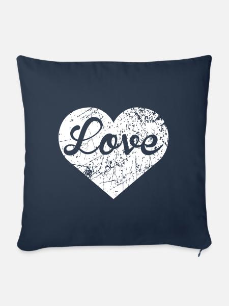 Love Heart - Sofakissenbezug 45 x 45 cm - Navy