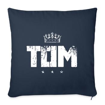 Tom - Housse de coussin décorative 45 x 45 cm - bleu marine - Devant