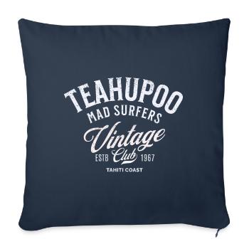 Teahupoo mad surfers vintage club - Housse de coussin décorative 45 x 45 cm - bleu marine - Devant
