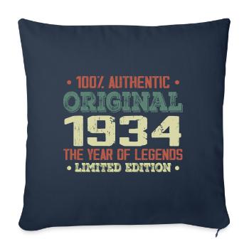 Legend since 1934 Born in 1934 - 90th birthday - Sofa pillowcase 17,3'' x 17,3'' (45 x 45 cm) - navy - Front