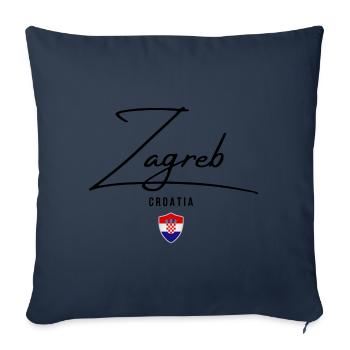 J’aime Zagreb, Zagreb Croatie - Housse de coussin décorative 45 x 45 cm - bleu marine - Devant