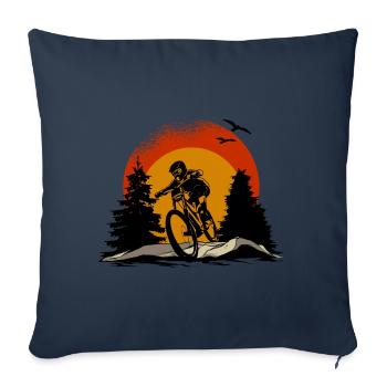 Mountain Bike Bicycle Downhill Nature Bike MTB Biker - Sofa pillowcase 17,3'' x 17,3'' (45 x 45 cm) - navy - Front