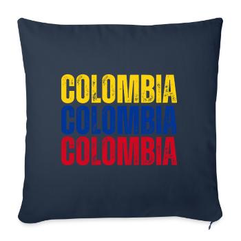 Drapeau de la Colombie, fierté colombienne - Housse de coussin décorative 45 x 45 cm - bleu marine - Devant